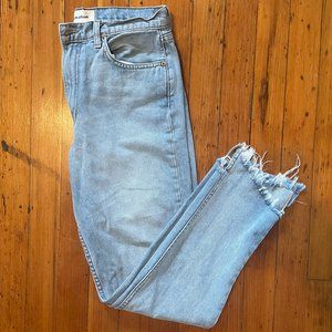 Reformation Raw Asymmetrical Hem Jeans